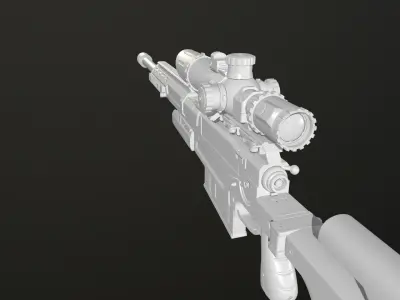 Sniper AX-50 High Poly 3D model