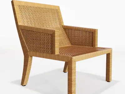 PAIR OF RATTAN ARMCHAIR 3D model
