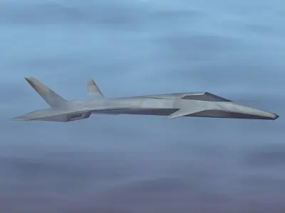 Stealth aircraft lowpoly Low-poly 3D model