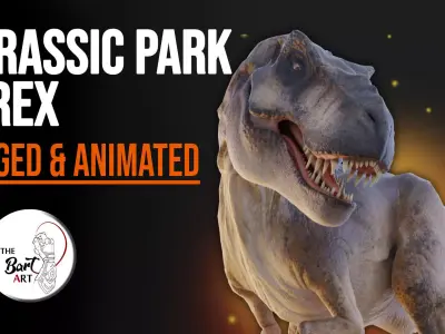 Jurassic Park Tyrannosaurus Rex Blender Low-poly Low-poly 3D model