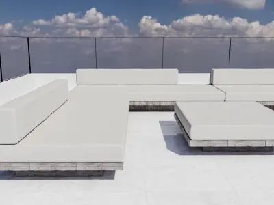 Garden Sofa Set 3D model