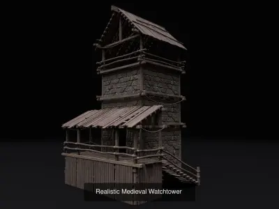 Realistic Medieval Watchtower Pack 3D Model Collection
