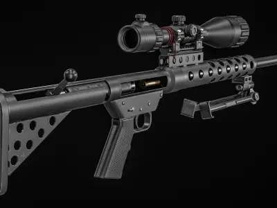 BFG-50 50 Cal Sniper Rifle Low-poly 3D model