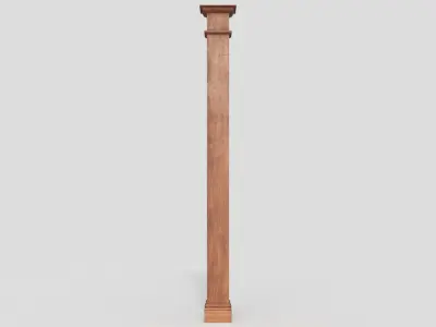Wooden Square Column 3D model