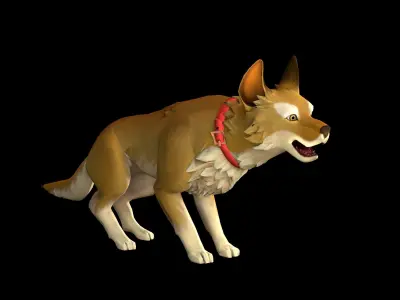 Cartoon Dog Low-poly 3D model