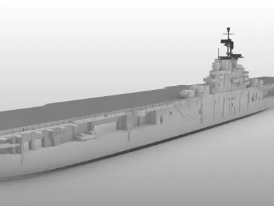 USS BOXER CV21 Essex class aircraft carrier print ready model 3D print model