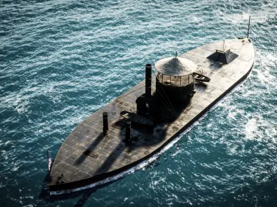 USS Monitor - Turreted Ironclad Warship 3D model