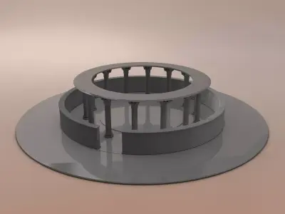 Temple circular pedestal 3D model