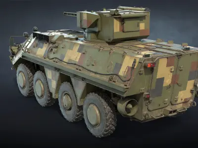 BTR-4E Game Ready military vehicle Low-poly 3D model