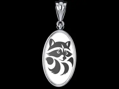 raccoon pendant Free 3D print model