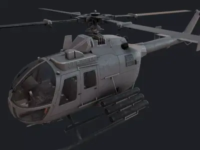 MBB Bo 105 Low-poly 3D model