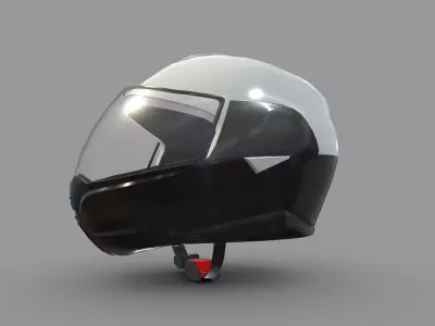Motorcycle Helmet Low Poly PBR Realistic Low-poly 3D model