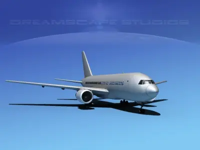 Boeing 767-100 Bare Metal 3D model