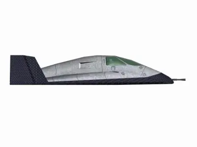 Vega Interceptor Interplanetary aircraft Low-poly 3D model