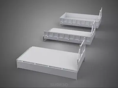 OPEN CLOSED TRUCK BACK 3 WAY WIDE DECK DROP SIDE LOAD BED PICKUP 3D model