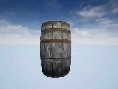 Wood Barrel 3D Model 3D model