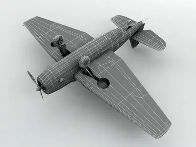 Grumman TBF Avenger Aircraft WWII Low-poly 3D model