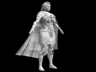 Gallowglass - Scottish Highlander Warrior Female 3D model