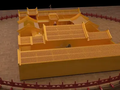 Chinese ancient courtyard  house 3D model