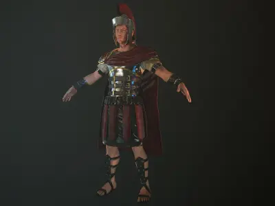 Roman Soldier Rigged Low-poly 3D model