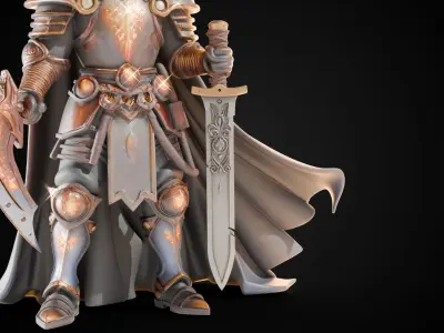 Stylized Sword - Crusader Blade - Emberbane - Game Ready 3D model