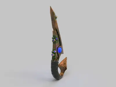 Knife-Fish sword with eyes Low-poly 3D model