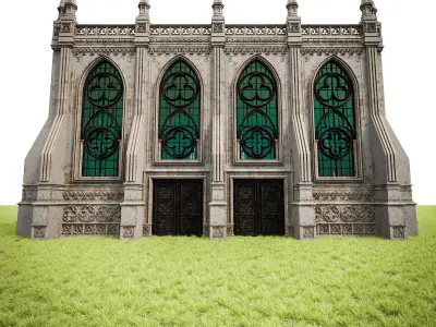 GOTHIC CASTLE BUILDING 17 Low-poly 3D model