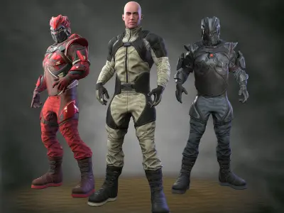 Sci-fi infantryman Low-poly 3D model