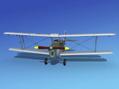 Dehavilland DH-82 Tiger Moth V01 3D model