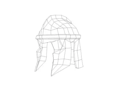 Ancient iron helmet Low-poly 3D model