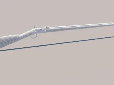 Simple low-poly musket Low-poly 3D model