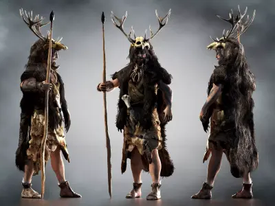 Ancient Hunter Low-poly 3D model