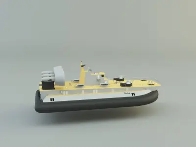 zubr russian hovercraft armed vehicle 3D model