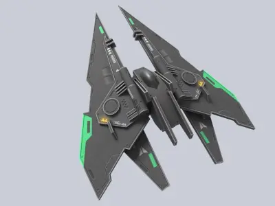 Low poly spacecraft Low-poly 3D model