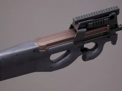 FN P90 Rigged PBR Low-poly 3D model