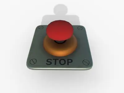 Stop Button Low-poly 3D model