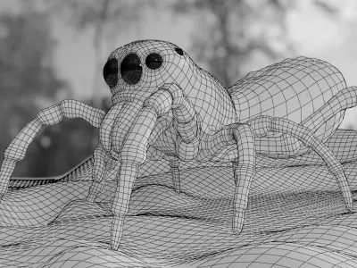 Jumper-Spider spider Low-poly 3D model