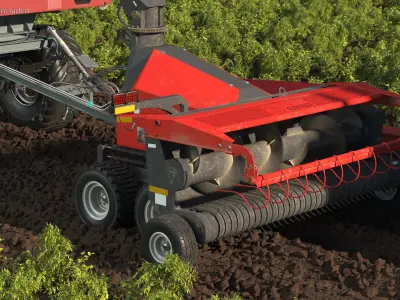 Tractor with Forage Harvester with Dump Trailer 3D model purchase