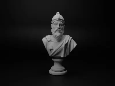 Medieval Archer Bust Chess 3D print model