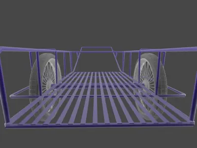 low-poly local thailand trolley model Low-poly 3D model