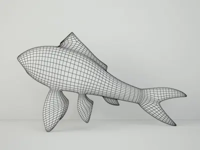 Midcentury Solid Brass Koi Fish 3D model