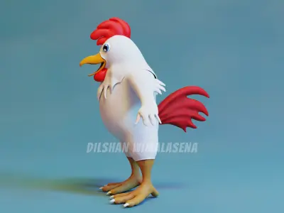 3D Chicken Character Low-poly 3D model