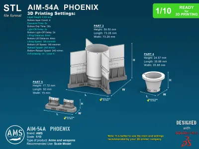 AIM-54A Phoenix - Scale 1-10 3D print model