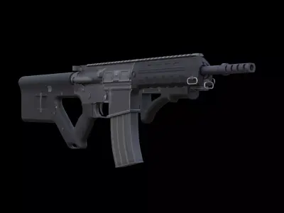 Futuristic M4 Carbine Low Poly Tactical Rifle PBR Low-poly 3D model