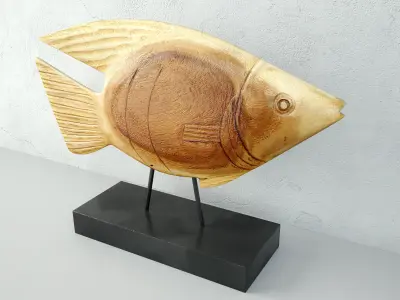 Wooden Fish Sculpture 1 3D model