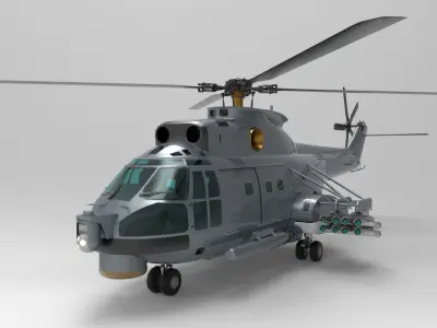 IAR 330 helicopter 3D model