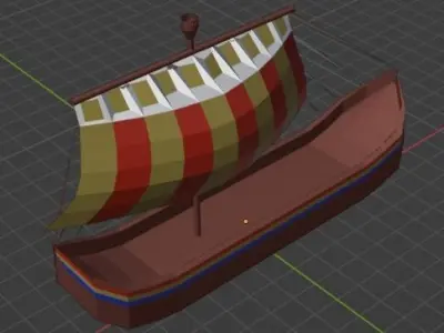 Moras Longship Low-poly 3D model