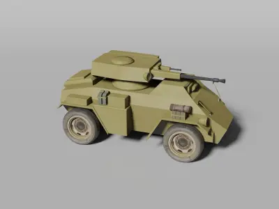 Historical British armoured car from WW 2 3D model