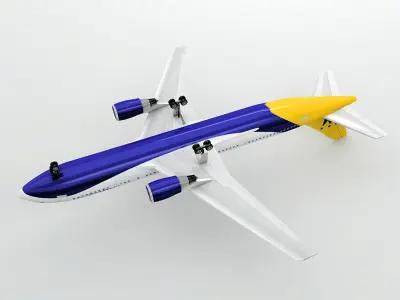 Airbus A300-600 Airliner - Monarch Low-poly 3D model