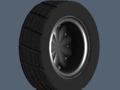 SPORTIVE WHEELS and TIRES Low-poly 3D model